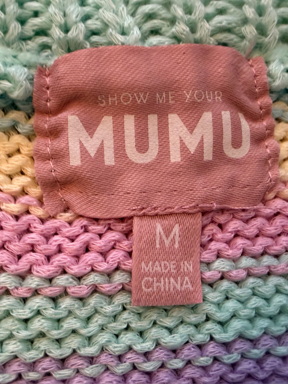 Show Me Your MuMu Pastel Dream Rainbow Stripe Knit Skirt - Picture 3 of 4